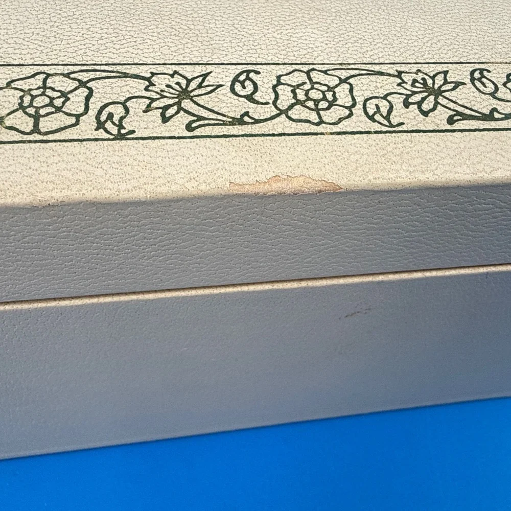 Vintage Jewelry Box Two Tier Cream with Red Velvet Lining